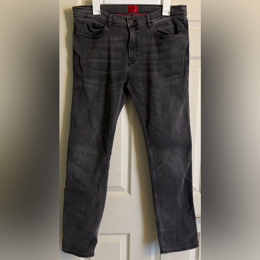 Hugo Boss Charcoal Black Straight Jeans